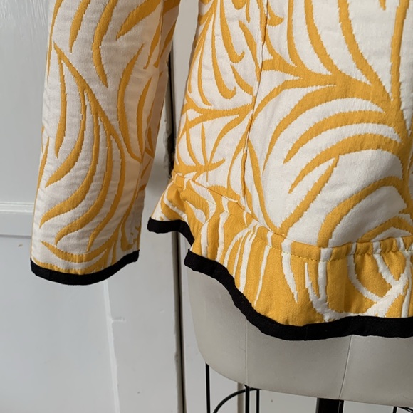 Museum Giftshop Lightweight Like New Quilted Jacket Yellow & Black Trim Sz Med - Picture 8 of 12